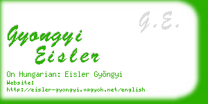 gyongyi eisler business card